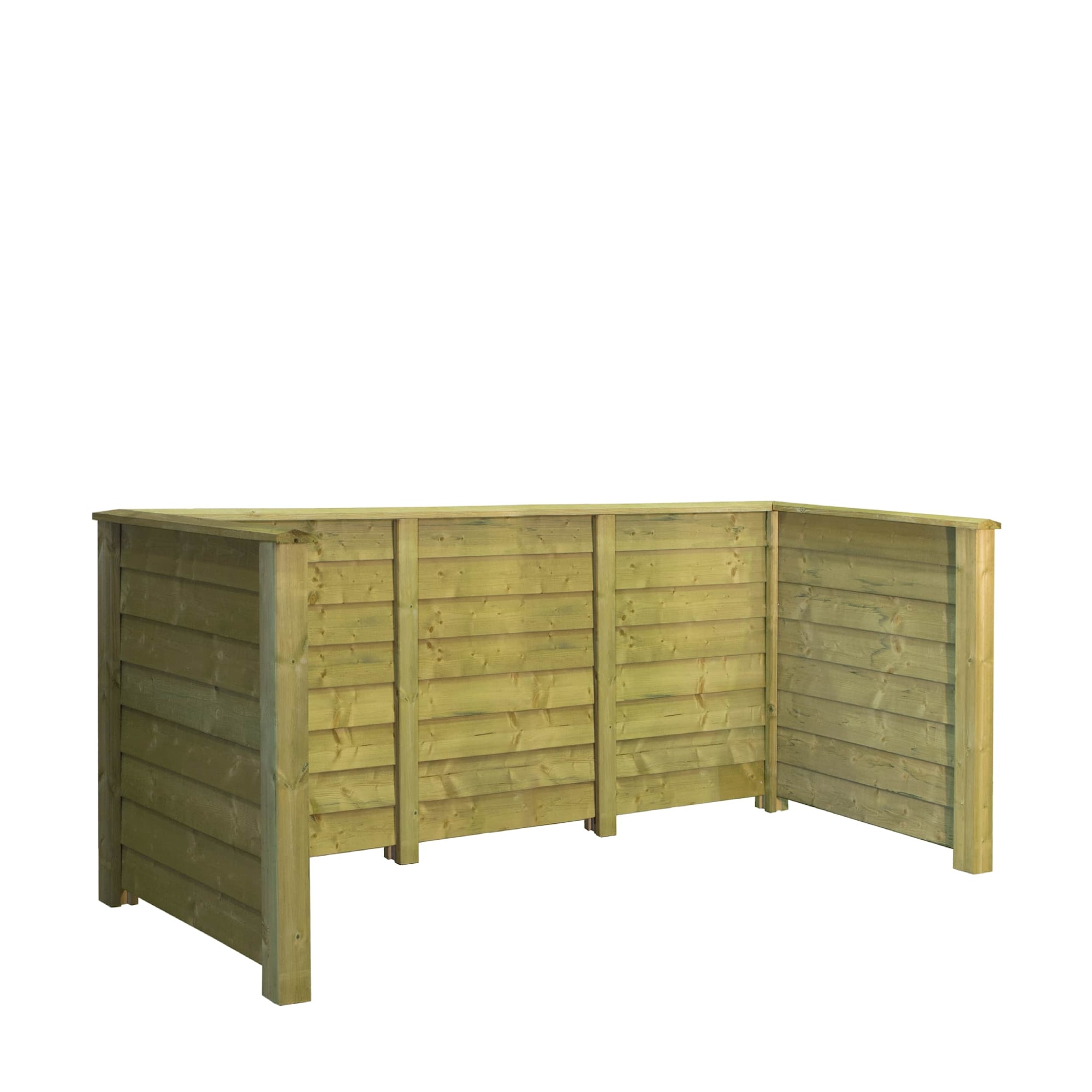 Plus Klink Profil renovationsskjul i grundmalet sort til nedgravning 377 x 97 x 108 cm