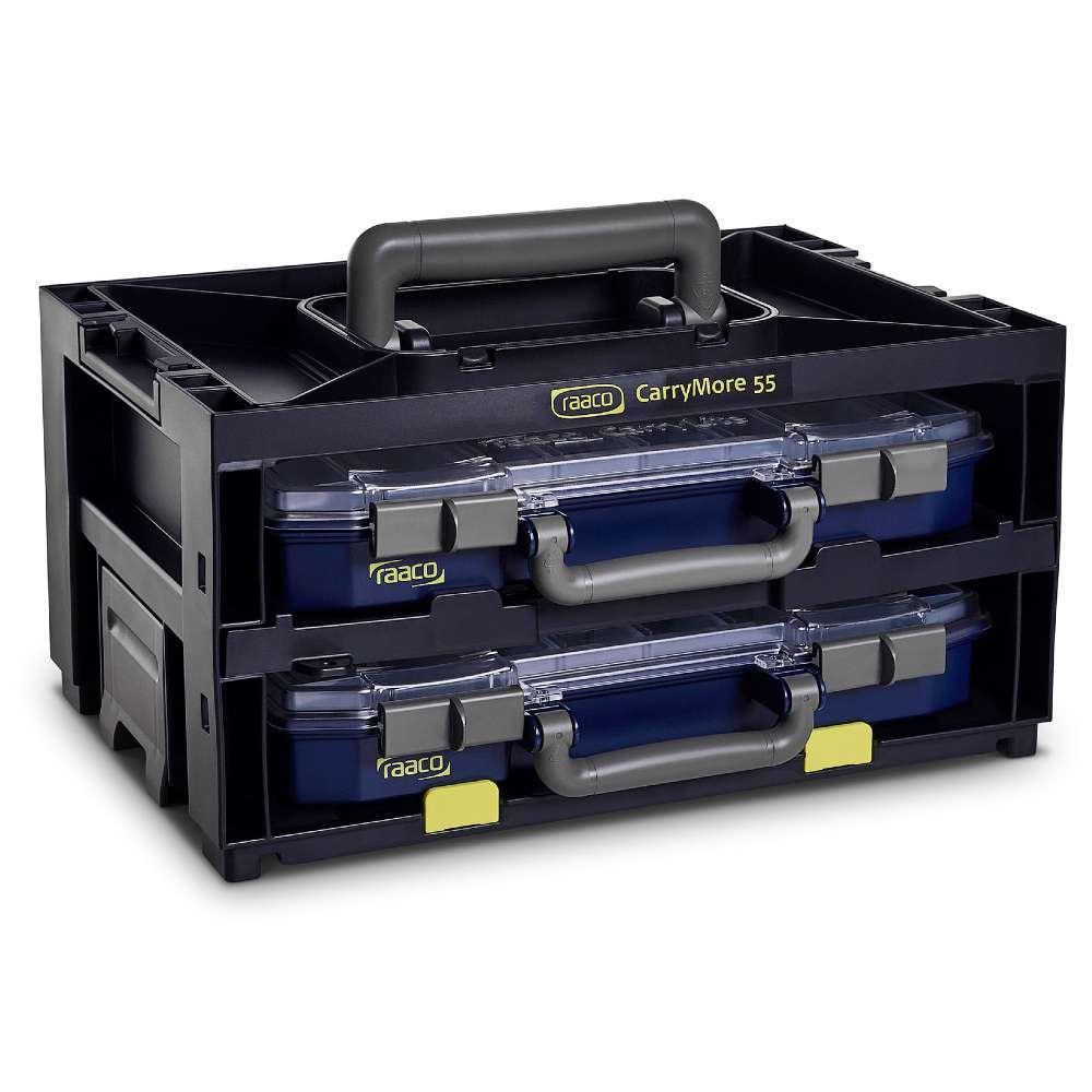 Raaco CarryMore 55 transportkasse inkl. 2 stk CarryLite 55 4x8-16 sortimentsæsker