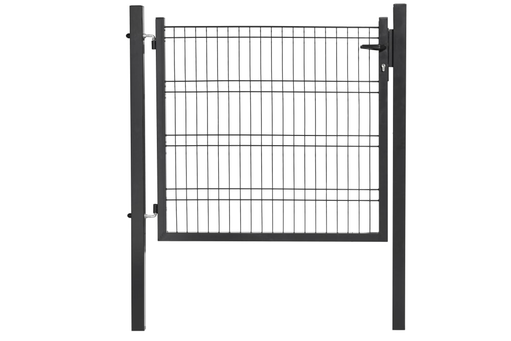 Superroof låge antracit inkl. stolper, lås og nøgler til panelhegn 1,18x1,03 m