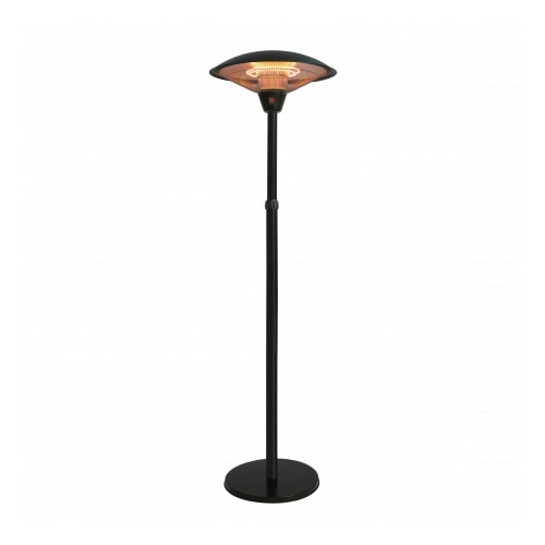 Hortus terrassevarmer halogen gulvmodel i sort 900/1200/2100W