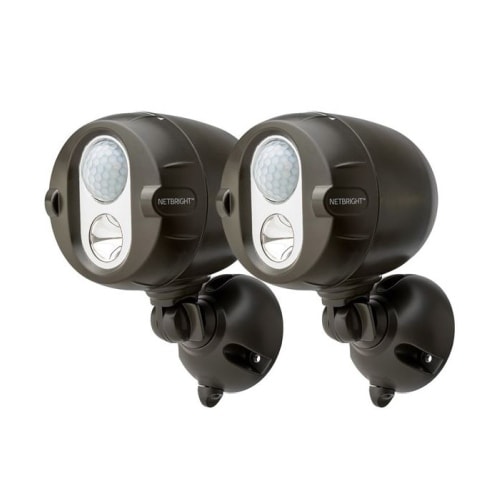 Mr Beams NetBright Spotlight sensorlampe på batteri i brun 2 stk.