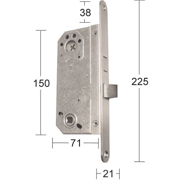 Habo Låsekasse Elforzinket Vendbar Ind/udvendig