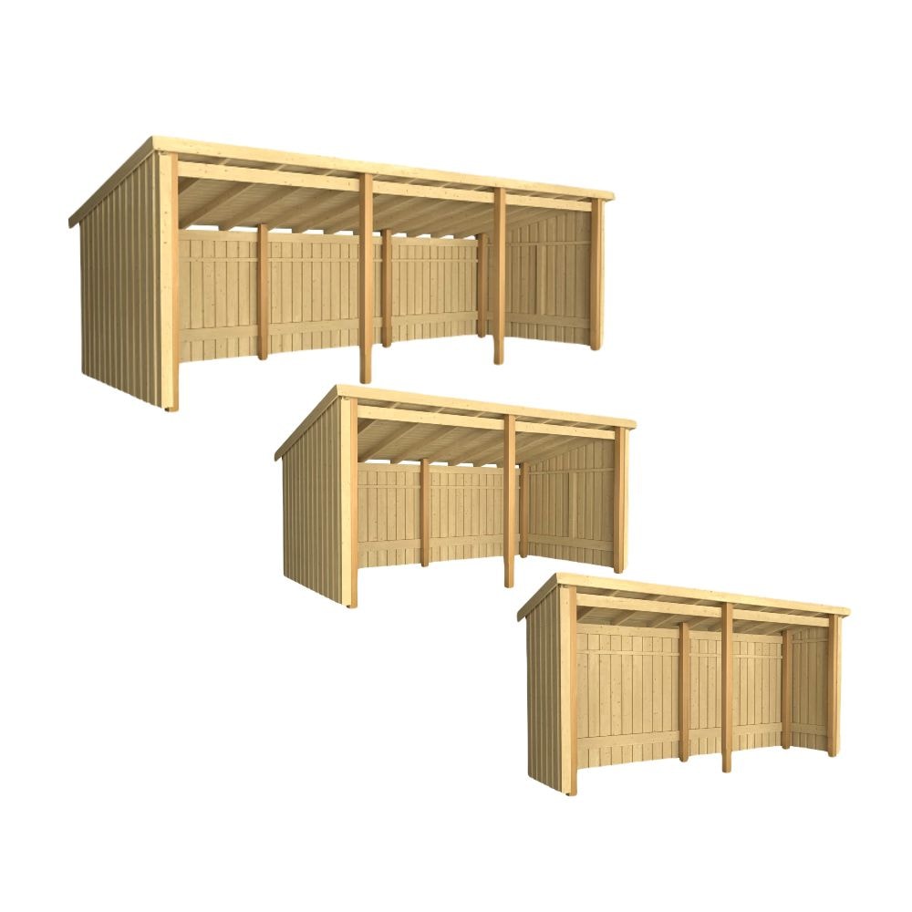 Plus Nordic Multi havehus ubehandlet 3 moduler åben front inkl. tagpap/alulister 14 m2