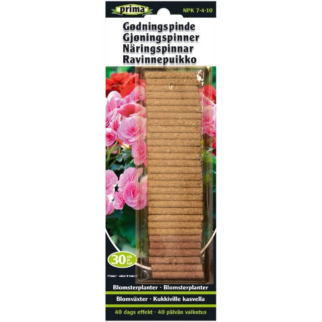Prima gødningspinde blomstrende planter 30 stk.