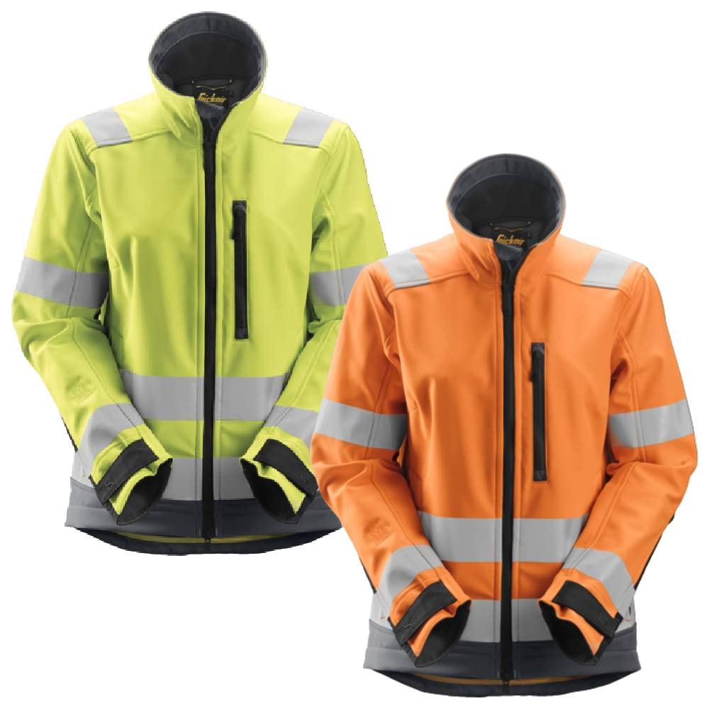 Snickers 1237 AllroundWork High-Vis dame softshell gul/koksgrå kl. 2/3 str. xxl