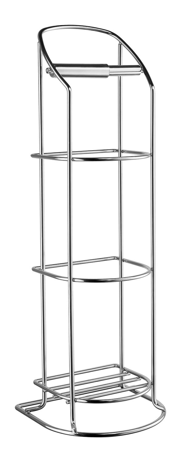 Beslagsboden toiletpapirholder/reservepapirholder i sort, fritstående