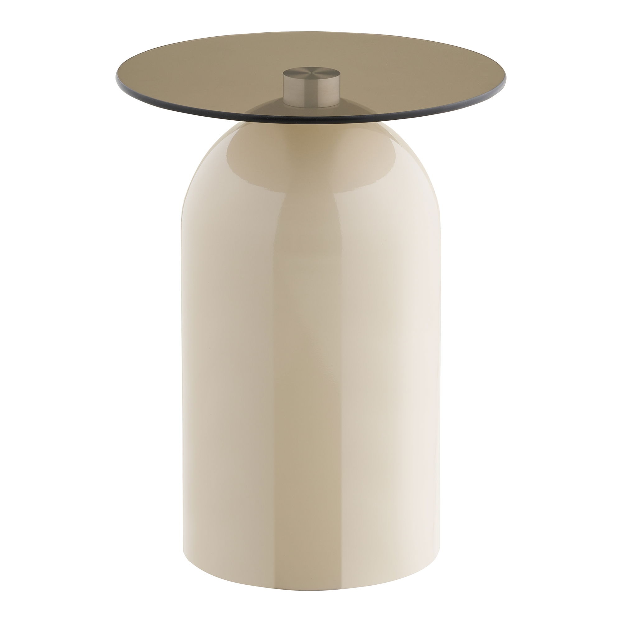 House Nordic Ravello hjørnebord, hærdet glas/metal, grå/beige Ø40 x 52 cm