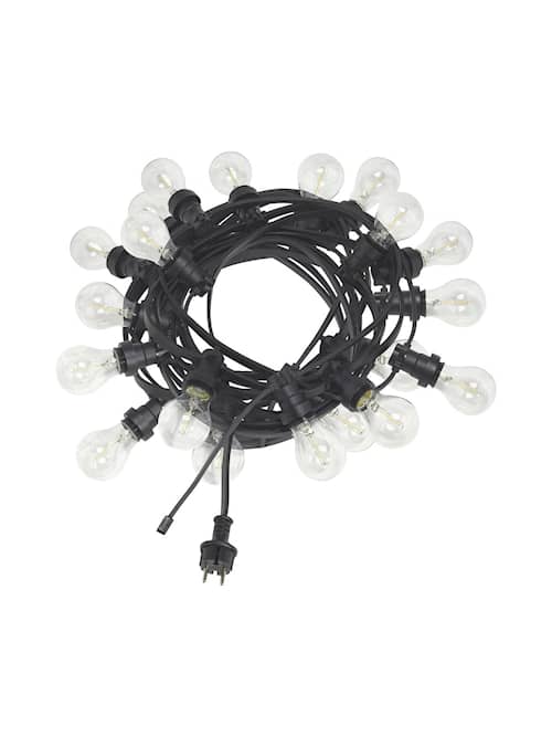 PR Home Bright Light string udendørs lyskæde sort med 20 klare pærer 12 m