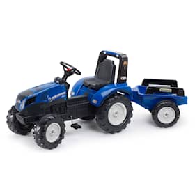 Falk New Holland traktor i blå med vogn 3 - 7 år