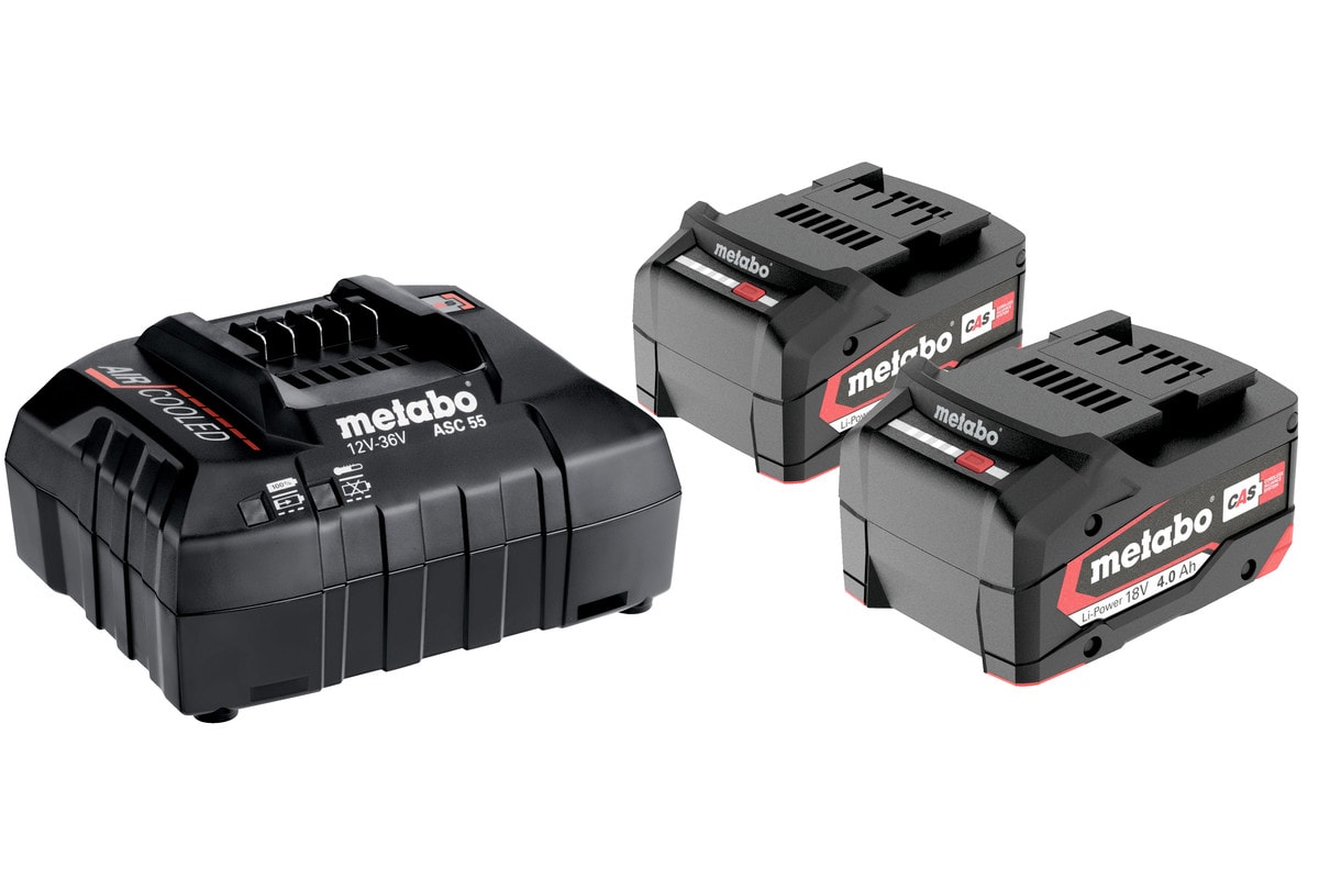 Metabo 18V Li-Ion batteri-pakke med 2 batterier og lader