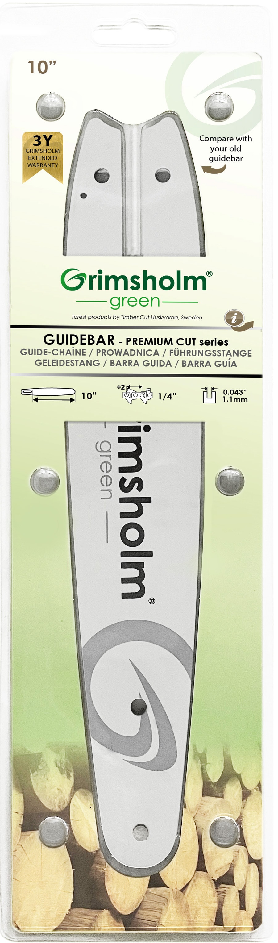 Grimsholm 10" 1/4" 1.1mm Premium Cut Motorsavssværd