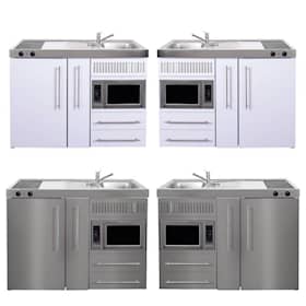 Juvel Premiumline minikøkken hvid med kølefrys keramisk kog micro vask th. 120 cm