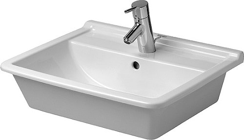 Duravit Starck 3 håndvask med hanehul 56 x 46 cm til nedfældning i bordplade