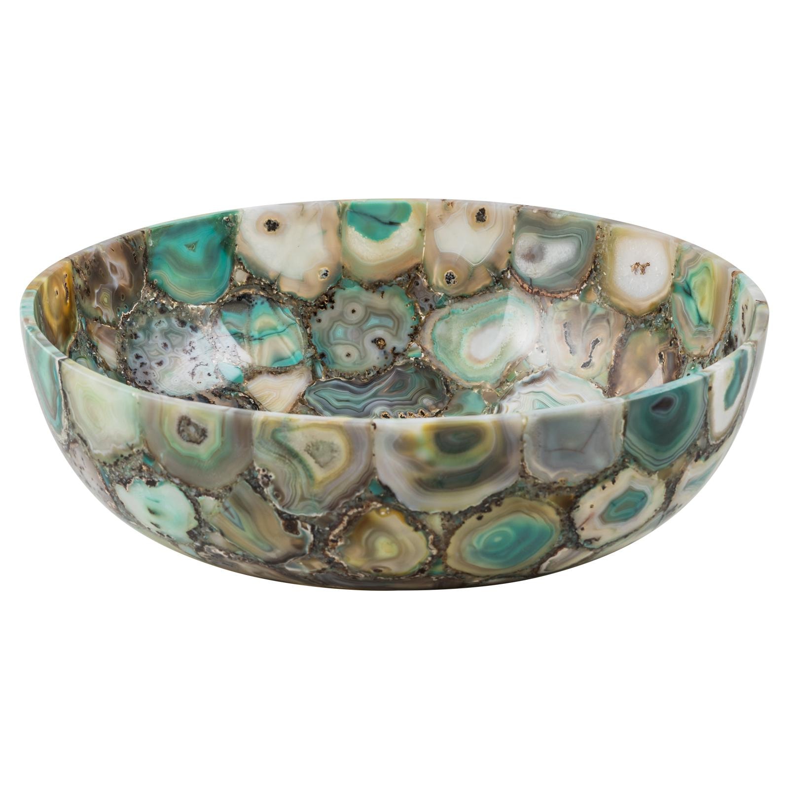 GemLook GL454 håndlavet håndvask i grøn agat Ø40 cm