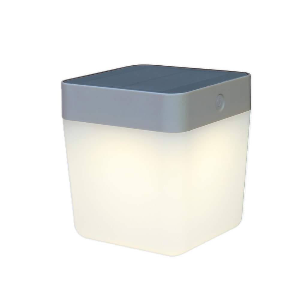 Lutec Cube LED transportabel bordlampe i hvid solcelle 1W