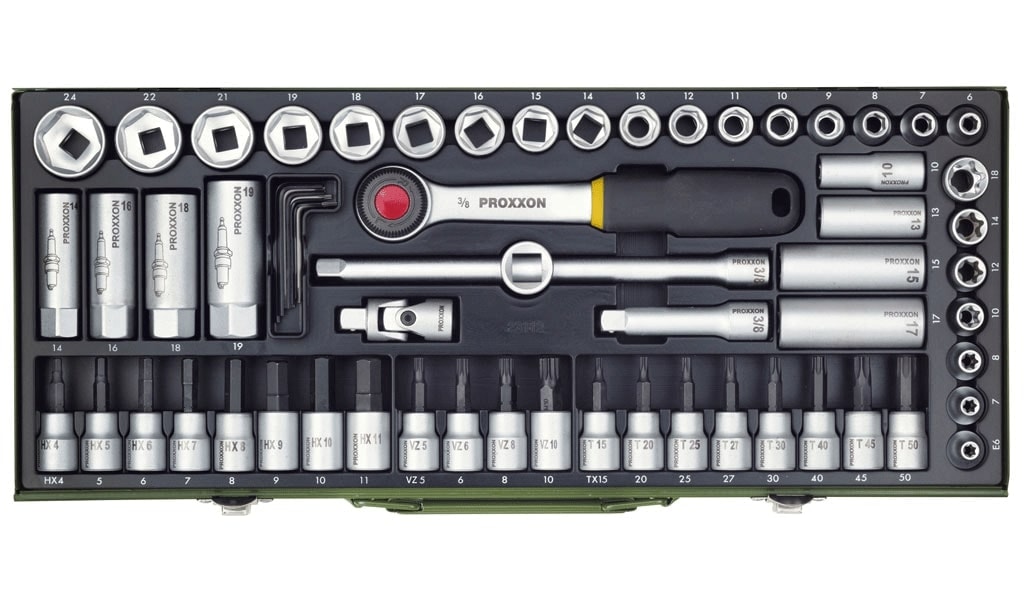 Proxxon topnøglesæt 3/8" 65 dele