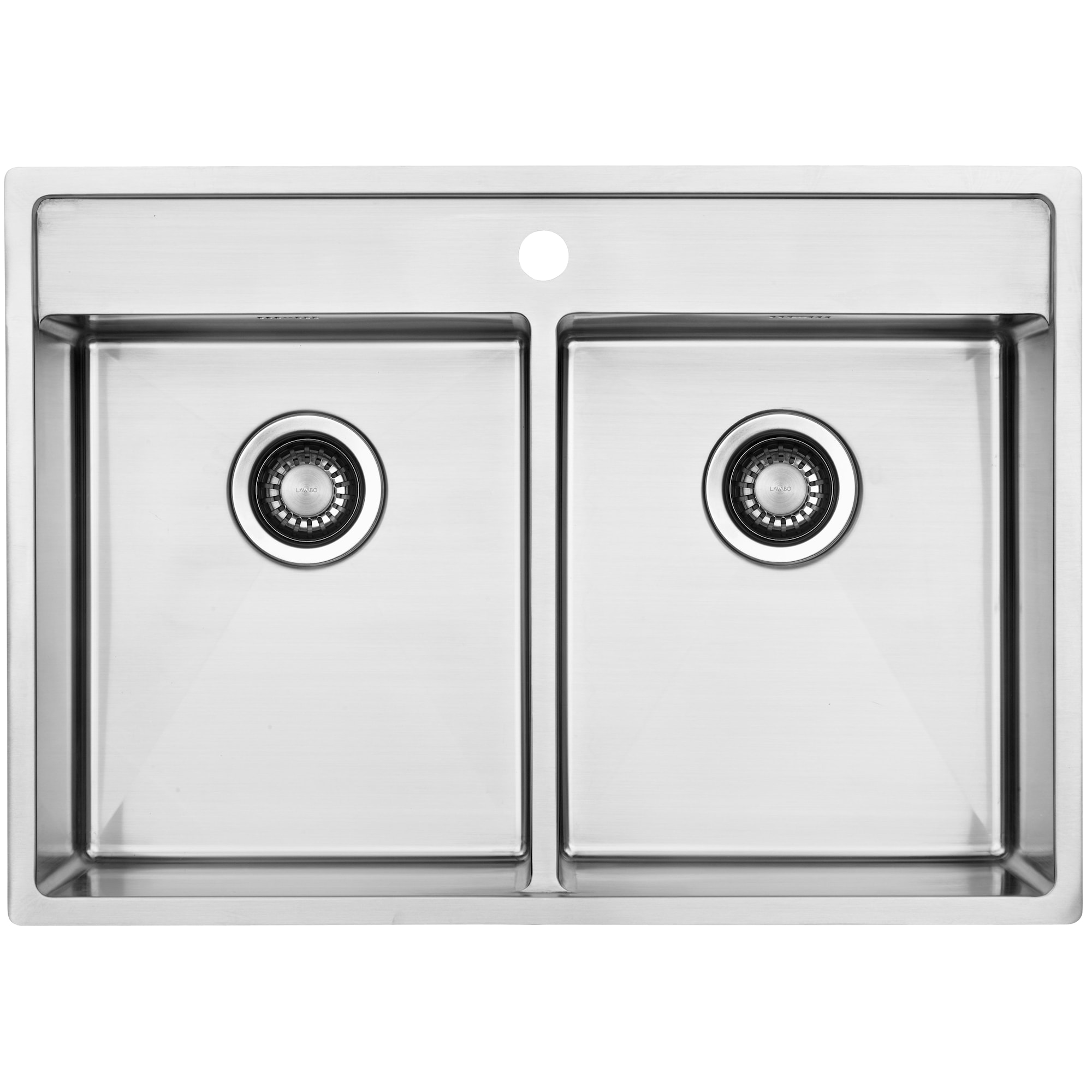 Lavabo Kubus 742 Soft Slim dobbelt køkkenvask i rustfri