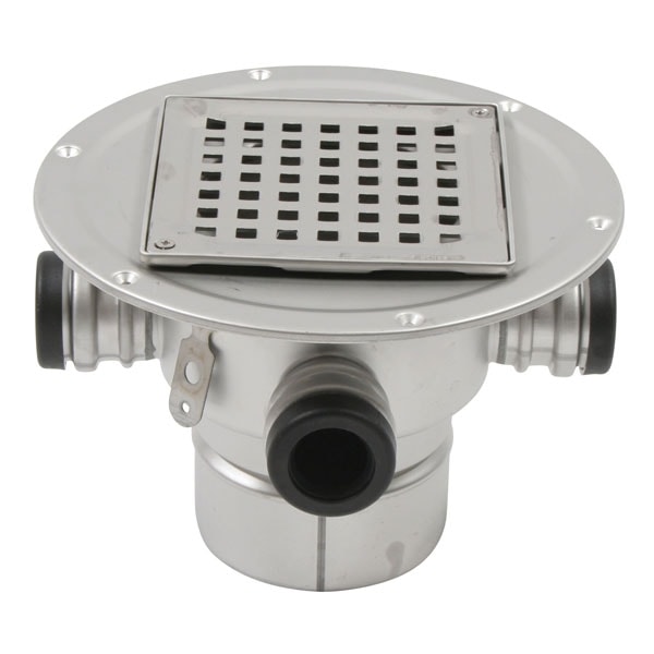 Blücher boligafløb Square, justerbar. Lodret Ø110mm med 3 sideindløb, membran