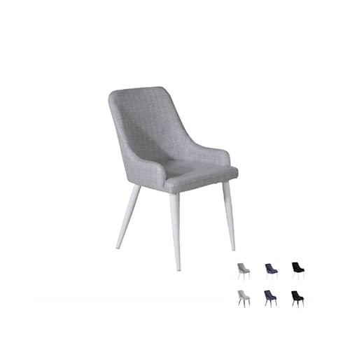 Venture Design Plaza spisebordsstol i hvid og lysgrå stof