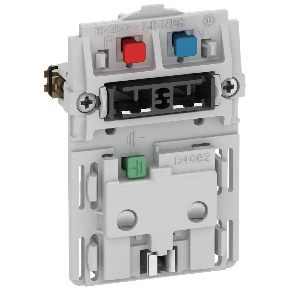 LK Fuga stikkontakt m. afbryder u. tangent/afdækning 2-pol m. jord 1 1/2 modul