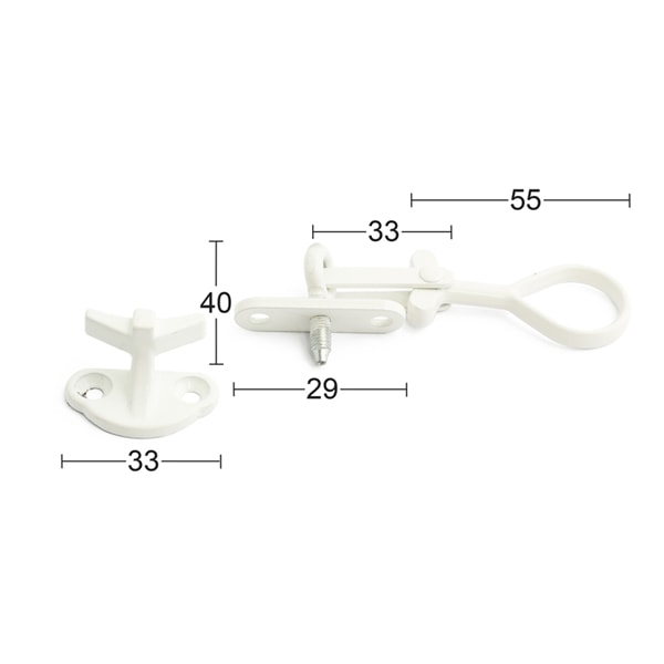 Habo anverfer 2 stk med gevindplade hvid