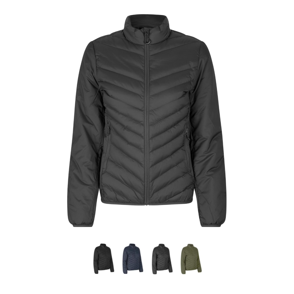 ID Padded jakke stretch dame sort str. 3XL