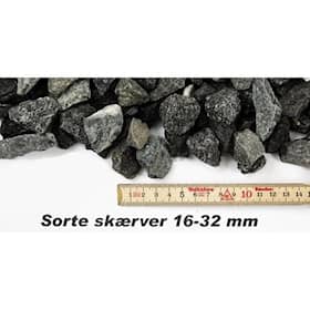 Granitskærver 16-32 mm i sort bigbag med 1000 kg