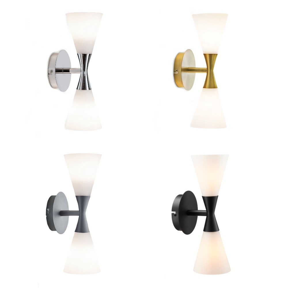 Herstal Harlekin Duo væglampe i matsort E14