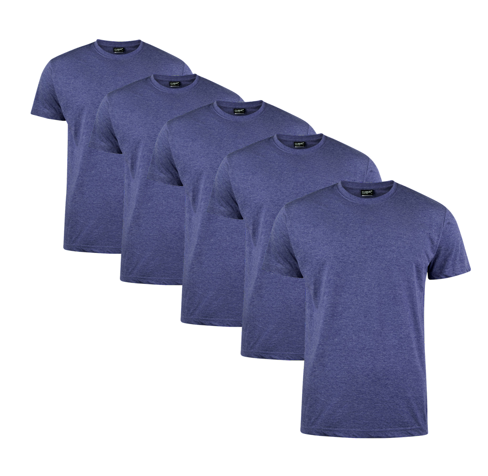 Clique T-shirt Herre 5-pakke Navy Melange