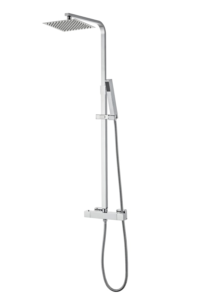 Danbad brusesystem i børstet messing look med Rainshower 200 x 200 mm