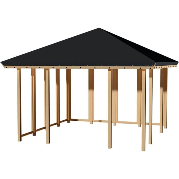 Plus Pavillon Model 2 lukket 2 sider med sort tagdug