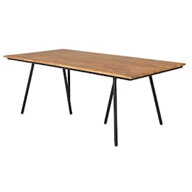Venture Design Chan spisebord i sort stål/akacietræ 200 x 100 cm