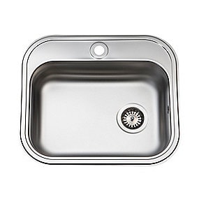 Juvel Intra køkkenvask K480B1 mat stål medstrainer og hanehul 480x340 mm