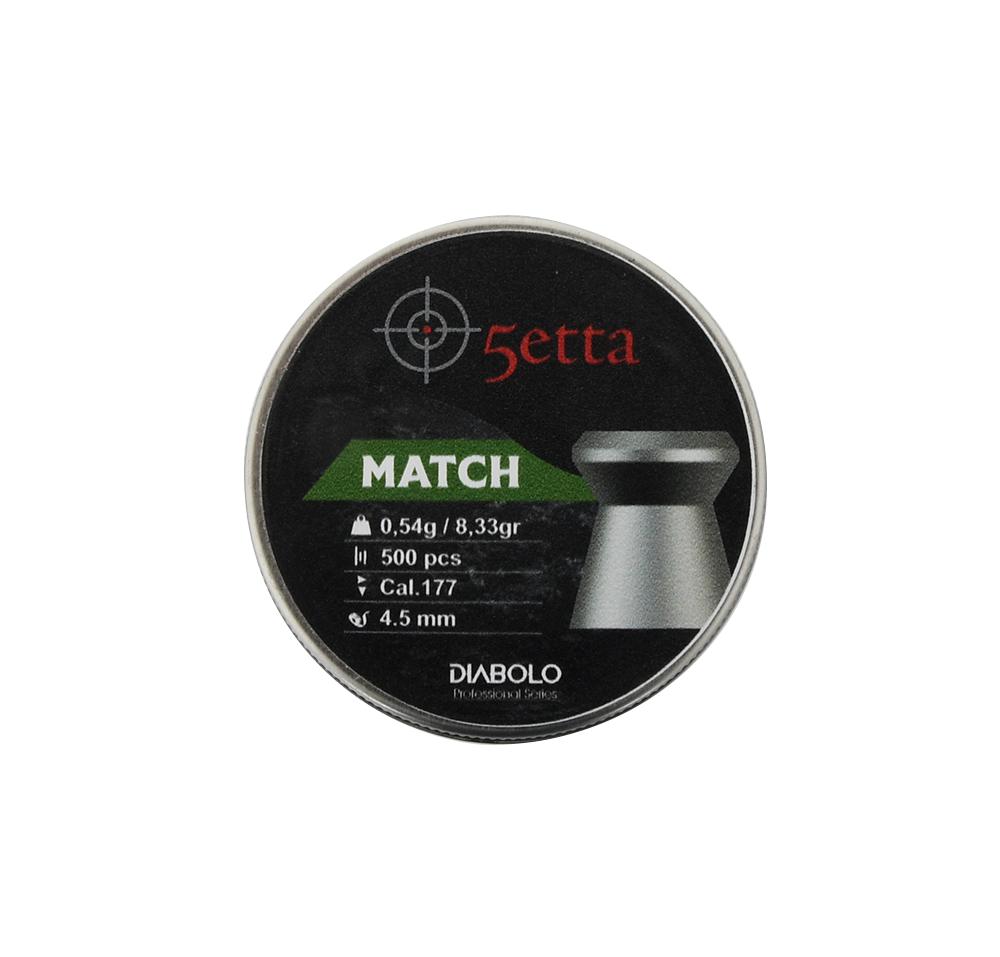 5etta Airgun Bullets Match 4,5 mm 0,54 g / 8,33 gr 500 stk.