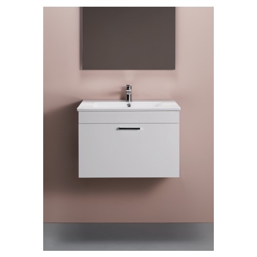 Hafa Go vaskeskab i blank hvid med skuffe 100 cm