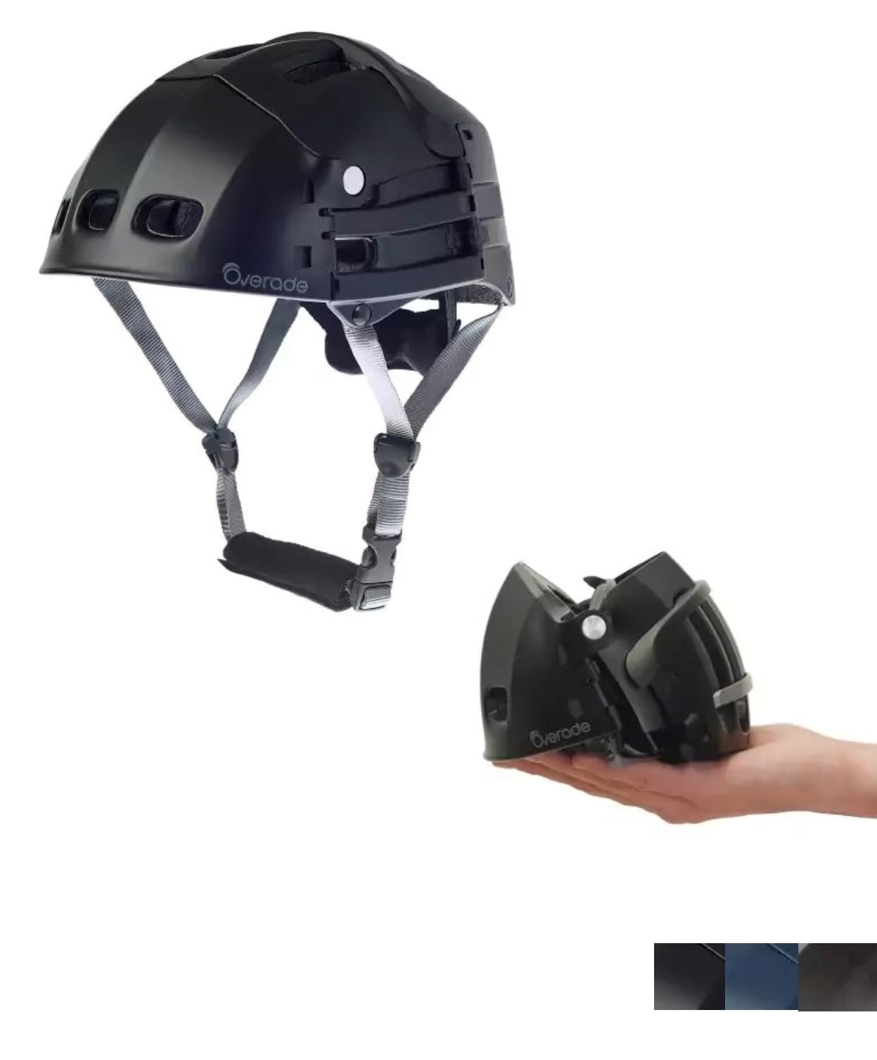 Overade Plixi Fit foldbar cykelhjelm i sort