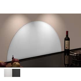 Millex stænkplade i hvidt glas buet 800 x 400 mm