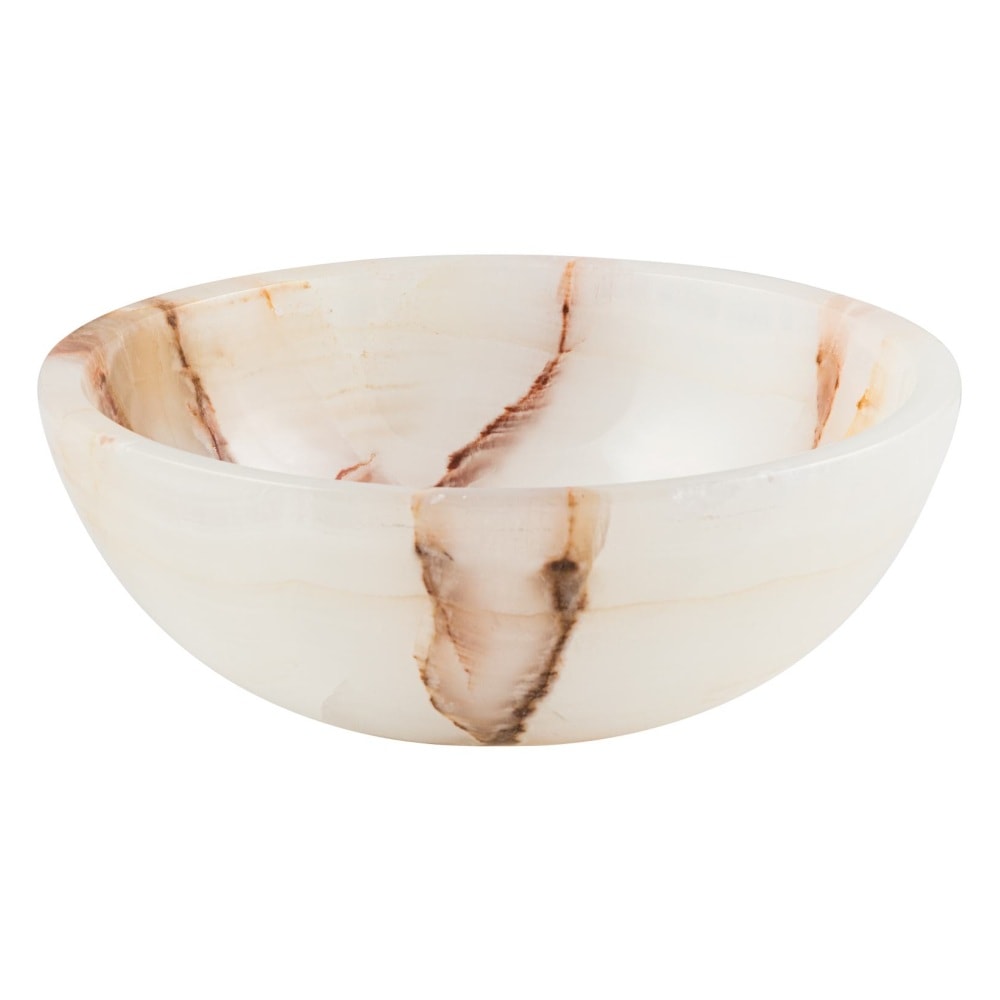 GemLook GL85 håndlavet håndvask i hvid onyx Ø40 cm