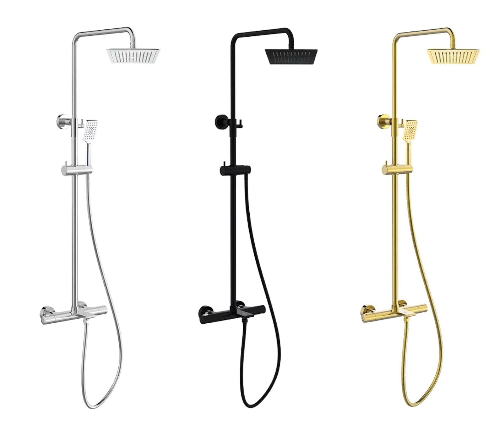 Bathlife Dagg Tapp brusesystem messing med hovedbruser 225 x 225 mm