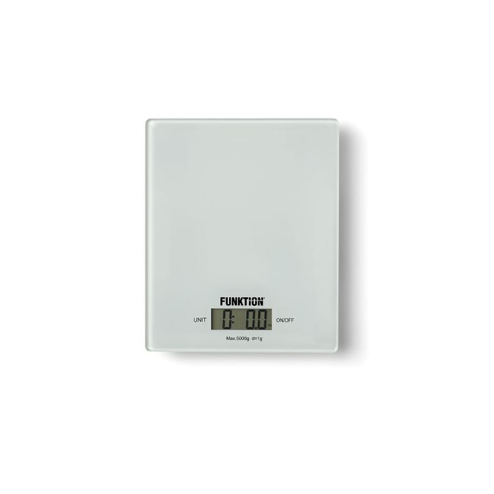 Funktion køkkenvægt hvid glas op til 5 kg