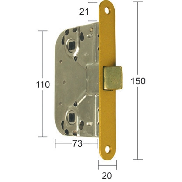 Habo Låsekasse Indvendig Vendbar - Guldepoxy