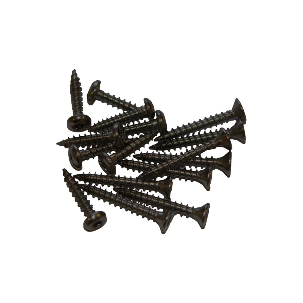 Plus skruer sortlakeret til hegnsbeslag, stålstolper og træstolper 24 stk.