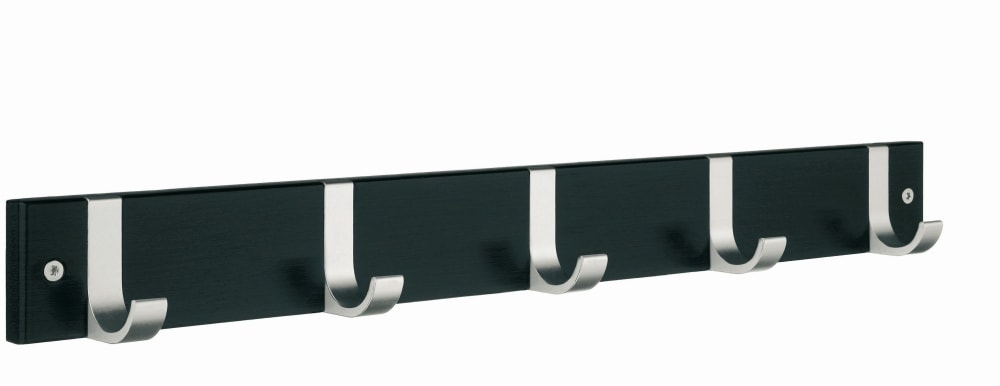 Beslagsboden 1076 knagerække 5 knager hvid/aluminium 604 x 65 mm