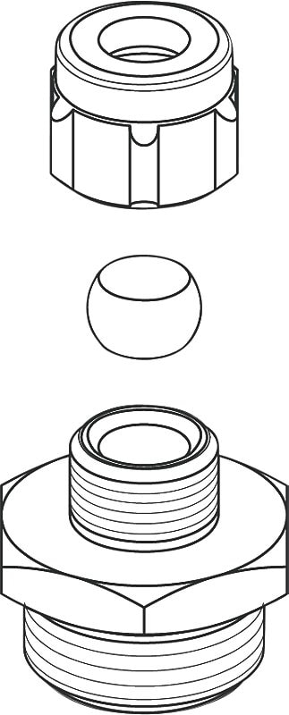 Ideal Standard overgang 8 mm x 1/2'' standard, tidl. Børma
