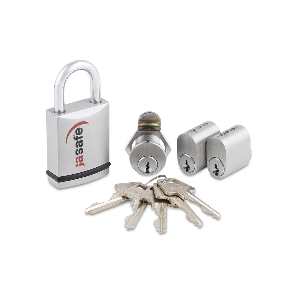 Jasa cylindersæt + postkassecylinder og hængelås inkl. 5 nøgler