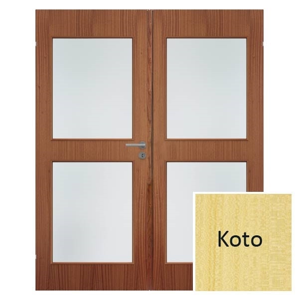 Swedoor Easy Nature G03+G03 40 mm koto dør m. glas 82,5+82,5x194 cm (17x20)