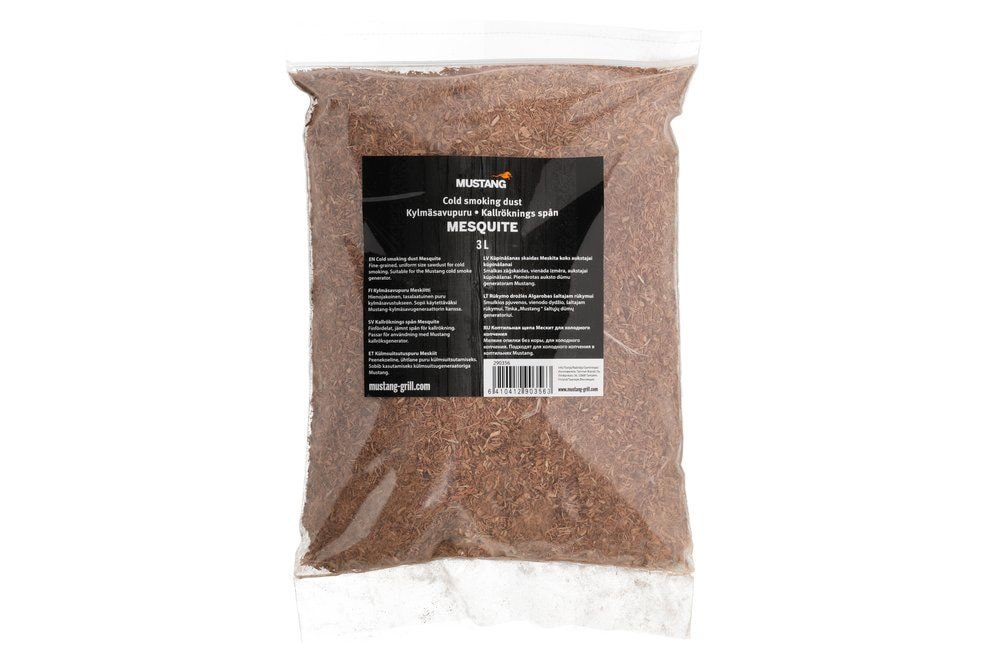 Mustang røgsmuld til koldrøgning Mesquite fine cut 3 L