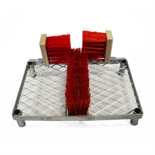 Støvlerenser med galvaniseret rist og 3 koste