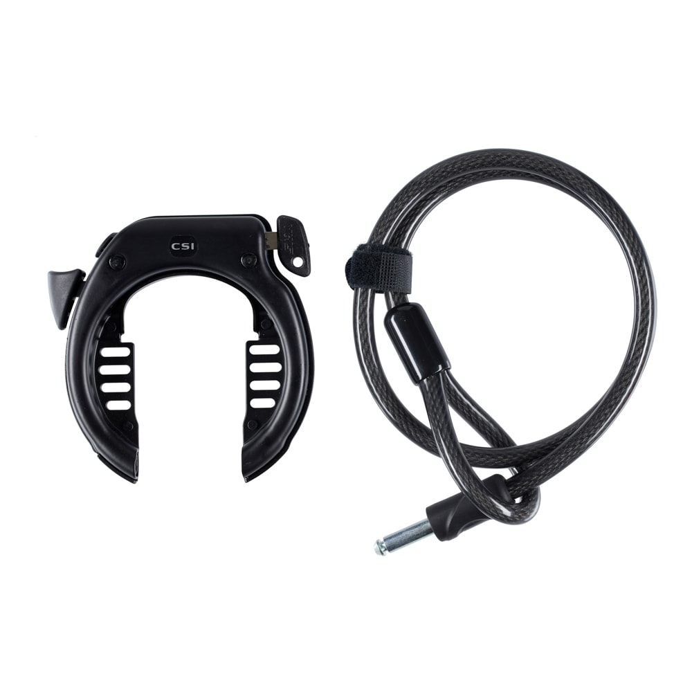 Urban ringlås sort med nøgler og kabellås, bred model