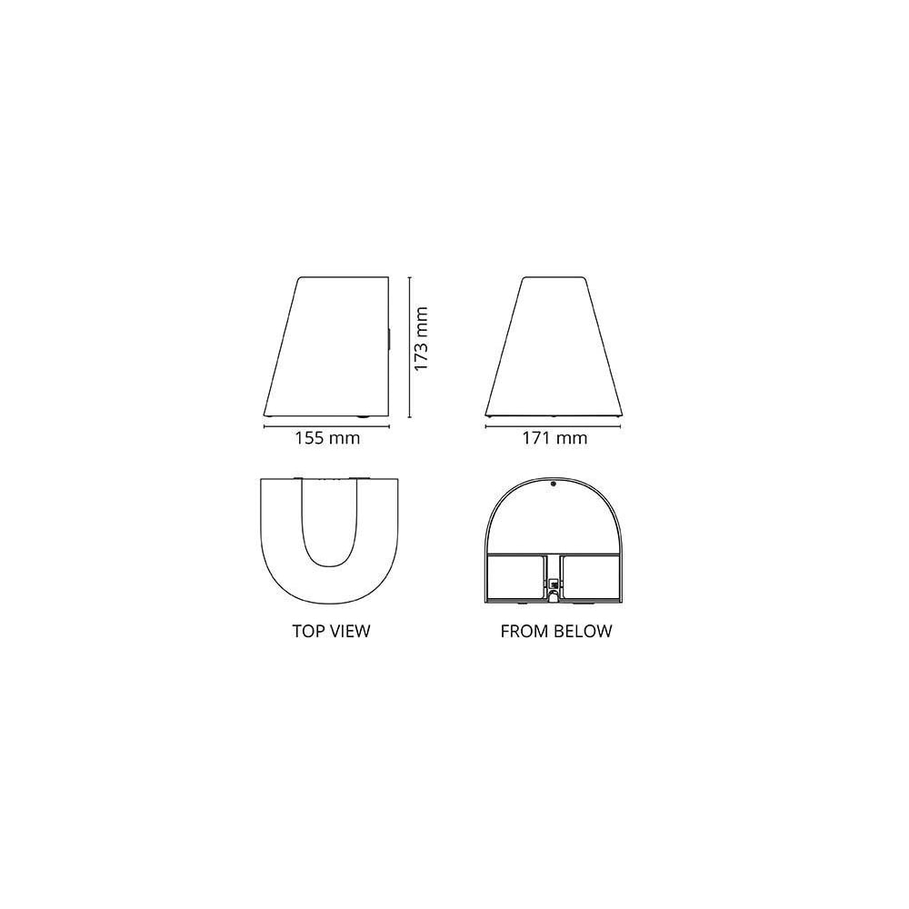 SG Spike 1100 Uplight væglampe i sort GU10 IP44